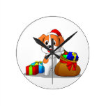 Jack Russell Terrier Christmas Wall Clock
