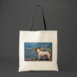Jack Russell Terrier Dog Art - Jack at the Beach Tote Bags