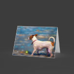 Jack Russell Terrier Dog Art - Jack at the Beach Greeting Card
