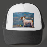 Jack Russell Terrier Dog Art - Jack at the Beach Mesh Hat