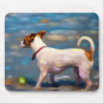 Jack Russell Terrier Dog Art - Jack at the Beach Mouse Pad