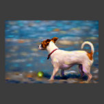 Jack Russell Terrier Dog Art - Jack at the Beach Poster