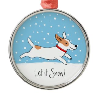 Jack Russell Terrier - Happy Snow Dog Holiday Christmas Ornament