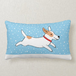 Jack Russell Terrier - Happy Winter Snow Dog Throw Pillow