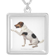 Jack Russell Terrier Lifting Paw Personalized Necklace