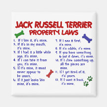 JACK RUSSELL TERRIER Property Laws 2 Magnet