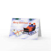 Jack Russell Terrier pulling sleigh cards by justforjacks Jack Russell Terrier pulling sleigh cards