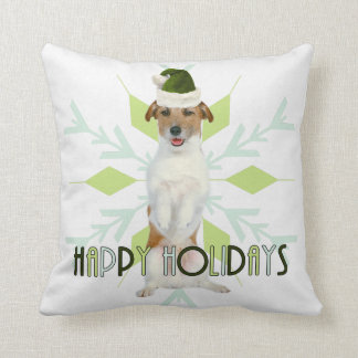 jack russell christmas pillow