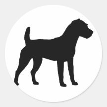 Jack Russell Terrier Silhouette Round Sticker