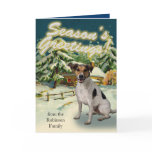Jack Russell Terrier Snow Cabin Christmas Cards