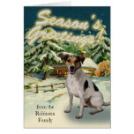 Jack Russell Terrier Snow Cabin Christmas Cards cards