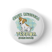 Jack Russell Terror Button by MenagerieMayhem Jack Russell Terror Button