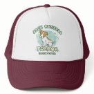 zaz_trucker_hat - Do you live with a Jack Russell Terror? Hilarious kawaii Jack Russell Terrier hat has a cute, innocent cartoon of the dog in the center. Surely, this adorable dog cannot be a terror? Below reads, "(Seriously!)." Extremely funny dog lover gift!