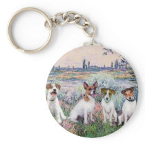Jack Russells (four) - By the Seine Keychain