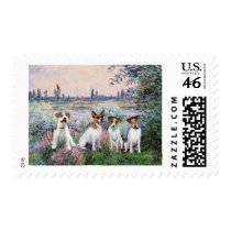 Jack Russells (four) - By the Seine postage