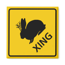 Jackalope Crossing Highway Sign Fridge Magnets