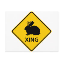 Jackalope Crossing Highway Sign Post Card