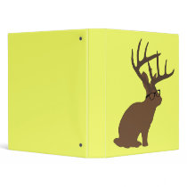 jackalope with glasses binder