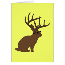 jackalope with glasses card