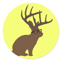 jackalope with glasses sticker