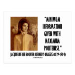 Jackie Kennedy Minimum Information Maximum Polite Postcard