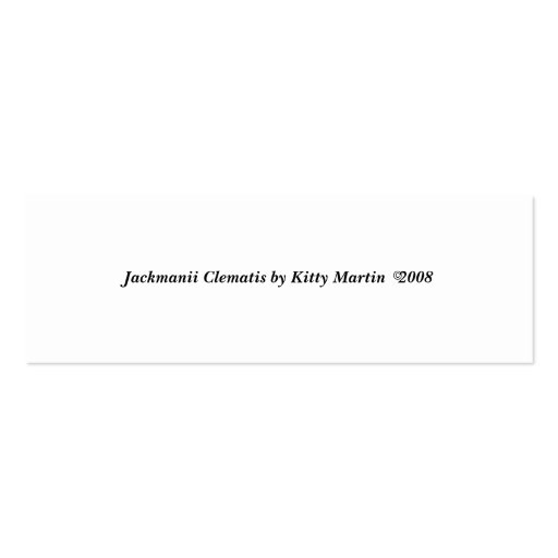 Jackmanii Clematis Business Card Template (back side)