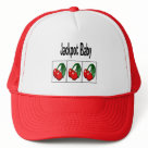 zaz_trucker_hat - Jackpot baby three cherries design is available on an assortment of products.   Great for those who love to gambling, visit casinos or love slot machines.  Also good for those who consider themselves to a jackpot or a great catch!!!