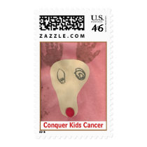 Jack's Reindeer, Conquer Kids Cancer postage
