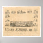 Jackson, CA. Panoramic Map 1857 (0766A) Posters