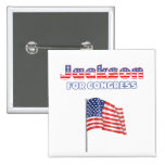 Jackson for Congress Patriotic American Flag Pinback Button