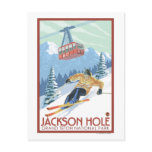 Jackson Hole, Wyoming Skier and Tram Postcards