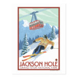 Jackson Hole, Wyoming Skier and Tram Postcards