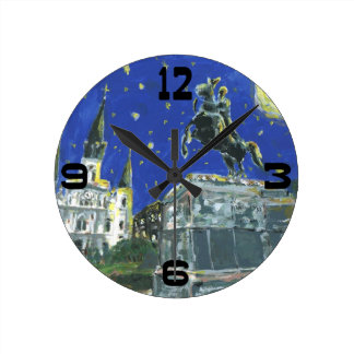 Jackson Square Abstract Round Clock