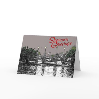 Jackson Square Seasons Greetings Three Greeting Card by figstreetstudio