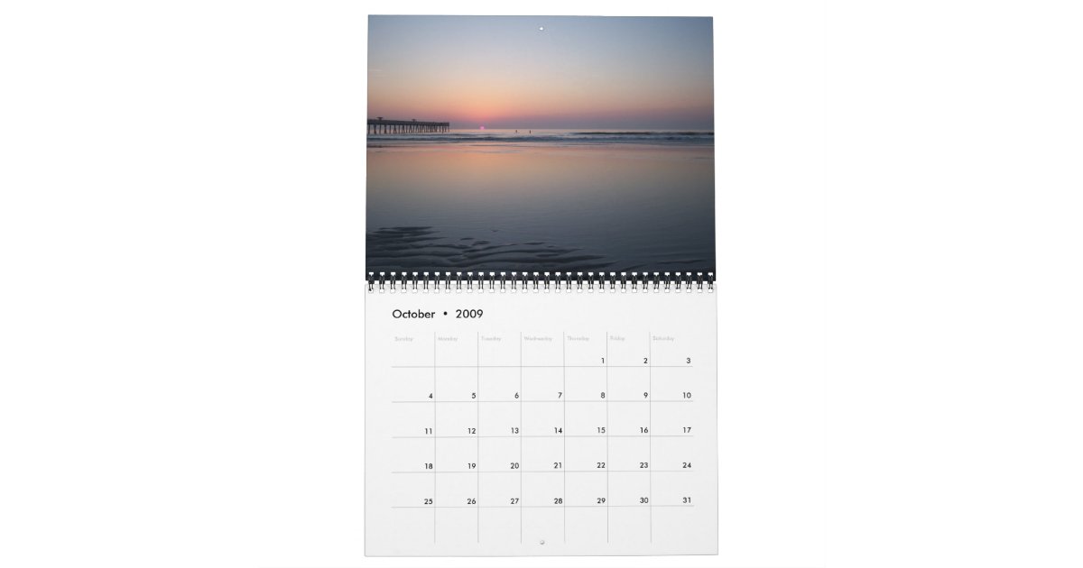 Jacksonville Beach, Florida Sunrise Calendar Zazzle