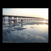 Jacksonville Beach, Florida - Surfer Sunrise posters