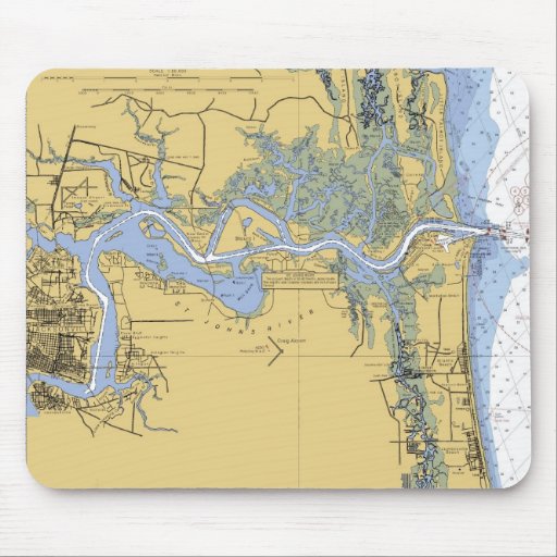 Jacksonville FL St Johns Nautical Chart mousepad Zazzle