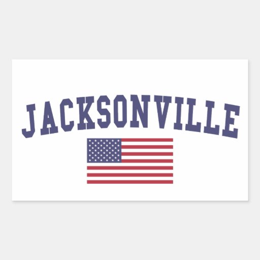 Jacksonville FL US Flag Rectangular Sticker Zazzle