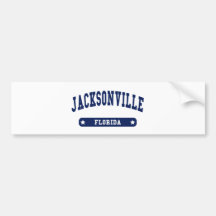 Jacksonville Florida College Style tee shirts Bumper Stickers