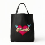 Jacob - Custom Heart Tattoo T-shirts &amp; Gifts Tote Bag