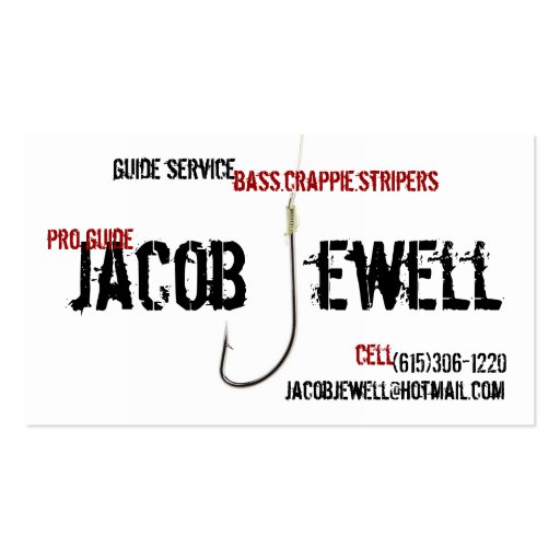 Jacob's Fishing Guide Service Business Card (front side)