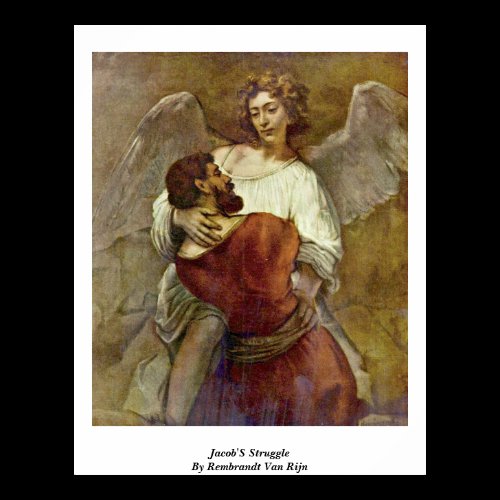 Jacob'S Struggle By Rembrandt Van Rijn Posters