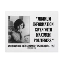 Jacqueline Kennedy Minimum Information Politeness Invites