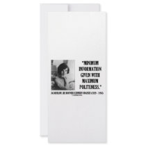 Jacqueline Kennedy Minimum Information Politeness Rack Card Design