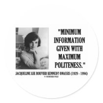 Jacqueline Kennedy Minimum Information Politeness stickers by unfinishedpolis Jacqueline Kennedy Minimum Information Politeness stickers