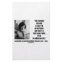 Jacqueline Kennedy Trouble With Me Outsider Quote Stationery