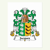 Jacques Family Crest Postcard