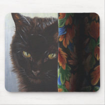 Jade Black Kitty Cat by ArtByAkiko Mouse Pads
