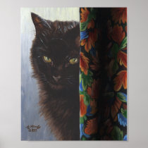 Jade Black Kitty Cat by ArtByAkiko Print