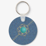 Jade & Denim Keychain